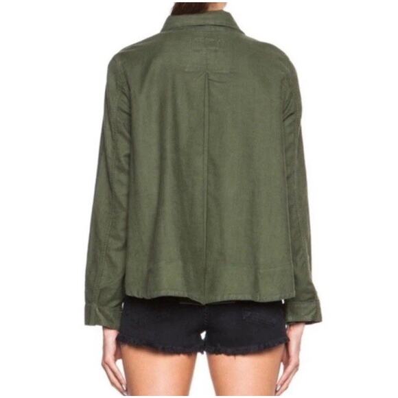 THE GREAT The Swingy Army Canvas‎ Jacket Green Japanese Twill Size 1 - Picture 4 of 10